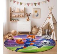 MIATCENRT Tapis Rond Diamètre 100 cm Imprimé Animaux Sportifs