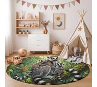 MIATCENRT Tapis Rond Doux antidérapant Animaux Fantastiques pour Enfant