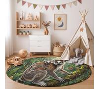 MIATCENRT Tapis Rond Doux antidérapant Animaux Fantastiques pour Enfant