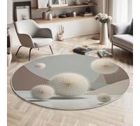 MIATCENRT Tapis Rond Poil Bas Lavable 160cm - Moelleux et Antidérapant Tapis Rond, Boule À Pointes Spatiale Nature Morte Abstraite pour Salon, Couloir, Salle d'étude, Décorations Intérieures