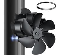 Miaton Ventilateur Poêle à Bois 6 Lames Magnétique avec Thermomètre | Ventilateur de cheminée sans électricité pour une meilleure diffusion de chaleur