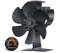 Miaton Ventilateur Poêle à Bois, Ventilateur de Poêle Thermique à 6 Pales | Alimenté par la chaleur, silencieux, sans électricité, avec thermomètre magnétique, pour poêles à granulés Points forts
