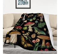 MIBOI Couverture Champignon en Flanelle Douce et Confortable pour Femme, Toutes Saisons, pour canapé, décoration de Chambre, Adultes et Adolescents, 152,4 x 127 cm