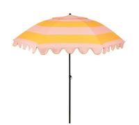 Mica Decorations Parasol inclinable à rayures - Parasol droit 238 x Ø195 cm - Protection solaire pour jardin ou balcon - Polyester, acier - Rose, orange