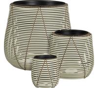 Mica Decorations Cancun Pot de fleurs – Lot de 3 – Pot pour fleurs et plantes d'intérieur – Pour l'extérieur – Plastique recy lanc