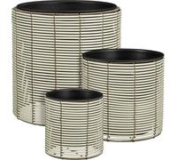 Mica Decorations Cesena Pot de fleurs – Lot de 3 – Pot pour fleurs et plantes d'intérieur – Pour l'extérieur – Plastique recyclé – Blanc