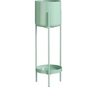 Mica Decorations Colyn Pot de fleurs sur support - H60 x Ø19 cm - Fer - Vert menthe