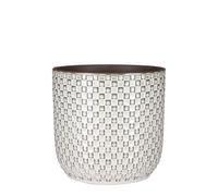 Mica Decorations Daan Pot de Fleurs - H20,5 x Ø21,5 cm - Blanc