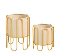 Mica Decorations Dione Support pour plantes – Lot de 2 – Pot pour fleurs et plantes d'intérieur – Pour l'intérieur – Fer – Marron