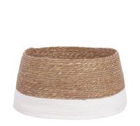 Mica Decorations Jupe de Sapin de Noël Ø58 x H26 cm - Cache Pied en Jonc de Mer - Blanc Cassé