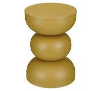 Mica Decorations Luna Table d’Appoint Ronde H46 x Ø32 cm - Table Basse en Métal pour Salon ou Chambre - Table de Nuit Décorative et Compacte - Jaune Ocre