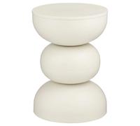 MICA Decorations Luna Table d'appoint en Fer Blanc crème 46 x 32 cm