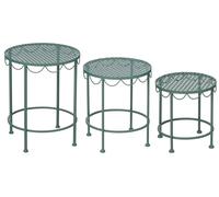 Mica Decorations Marseille Étagère pour plantes, lot de 3 - Étagère pour plantes pour balcon à trois niveaux - Étagère pour plantes d'intérieur et de balcon - Design ouvert - Vert