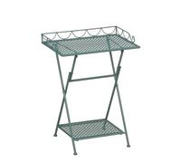 Table de balcon Mica Decorations Marseille – Étagère à plantes – 50 x 38 x 68 cm – Table d'appoint – Fer résistant aux intempéries – Mobilier de balcon – Vert