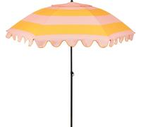 Mica Decorations Parasol inclinable à rayures - Parasol droit 238 x Ø195 cm - Protection solaire pour jardin ou balcon - Polyester, acier - Rose, orange