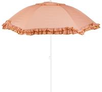 Mica Decorations Parasol inclinable à volants - Parasol droit 238 x Ø195 cm - Protection solaire pour jardin ou balcon - Polyester, acier - Pêche