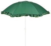 Mica Decorations Parasol inclinable à volants - Parasol droit 238 x Ø195 cm - Protection solaire pour jardin ou balcon - Polyester, acier - Vert