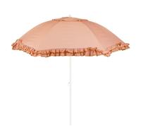 MICA Decorations Parasol Inclinable avec Volants - Protection Solaire 238 x Ø195 cm - Parasol Plage Jardin ou Balcon - Polyester, Acier - Pêche