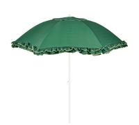 Mica Decorations Parasol inclinable à volants - Parasol droit 238 x Ø195 cm - Protection solaire pour jardin ou balcon - Polyester, acier - Vert