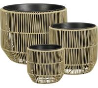 Mica Decorations Peta Pots de fleurs – Lot de 3 – Pots pour fleurs et plantes d'extérieur – Pour l'extérieur – Vert