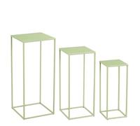 MICA Decorations Quinty Beistelltisch - 3er-Set - L30 x B30 x H70 cm - Eisen - Hellgrün