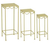 Mica Decorations Rosalie Table pour plantes d'extérieur – Étagère à plantes Lot de 3 – Support pour plantes d'intérieur – Pliable – Fer – Vert clair
