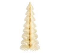 Mica Decorations Sapin de Noël en Papier XXL - Christmas Tree Artificiel Pliable - H160 x Ø75 cm - FSC Mix - Blanc cassé/Or