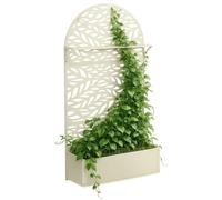 Mica Decorations Sapri Support pour plantes - Bac à plantes avec treillis pour plantes grimpantes - Support pour plantes autonome ou mural - 90 x 33 x 180 cm - Blanc cassé