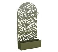 Mica Decorations Sapri Support pour plantes - Bac à plantes avec treillis pour plantes grimpantes - Support pour plantes autonome ou mural - 90 x 33 x 180 cm - Vert