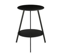 Mica Decorations Seatle Table Extérieur ¿ Table Ronde ¿ Métal ¿ 58 X 46 Cm ¿ Noir Noir