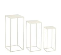 Mica Decorations Table d'appoint Quinty - 30x30x70 cm - Fer - Blanc cassé - Set de 3