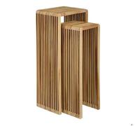 MICA Decorations Yonker Table des Plantes - Lot de 2 - L35 x l25 x H80 cm - Bois recyclé - Marron