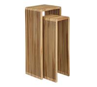 Mica Decorations Table d'appoint Yonker - 35x25x80 cm - Bois - Marron - Set de 2