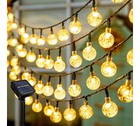 Micacorn Guirlande Lumineuse Exterieur Solaire, Solaire Cristal Boules Lumière 12M 8 Modes 100 LEDs Étanche Solaire Fairy Lights pour Mariage Jardin Fête de Noël Décorations de Vacances
