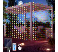 Micacorn Guirlande Lumineuse Solaire 3Mx3M 300 LED Étanche Rideau Lumineux Extérieures avec Télécommande pour Noël Fête Mariage Jardin Décoration