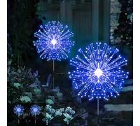 Micacorn Lampe Solaire Exterieur Jardin, 2 Pièces Feu d'artifice Solaire 300 LEDs 8 Modes Lumières de Starburst Étanche Lumière Solaire Exterieur pour Jardin Pelouse Terrasse Noël Décoration