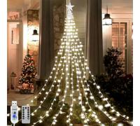 Micacorn LED Guirlande Lumineuse Sapin Noël, Étanche Cascade USB Guirlandes Lumineuses 2M*9 Guirlande 8 Modes 198 LED Guirlande Lumineuse avec Télécommande Exterieur Noël, Mariage