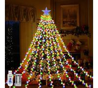 Micacorn LED Guirlande Lumineuse Sapin Noël, Étanche Cascade USB Guirlandes Lumineuses 2M*9 Guirlande 8 Modes 198 LED Guirlande Lumineuse avec Télécommande Exterieur Noël, Mariage