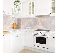 micasia Crédence de cuisine adhésive imperméable à motifs sans joint revêtement mural avec motif film rigide mat gris fond de hotte effet 3d motif 1165 (100x70cm)