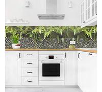 micasia Crédence de cuisine adhésive imperméable à motifs sans joint revêtement mural avec motif film rigide mat gris fond de hotte effet 3d style maison de campagne 1204 (150x80cm)