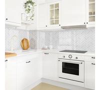 micasia Crédence de cuisine adhésive imperméable avec motif sans joint revêtement mural avec motif film rigide mat gris fond de hotte imitation carrelage style uni 2063 (100x60cm)