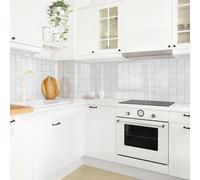 micasia Crédence de cuisine adhésive imperméable avec motif sans joint revêtement mural avec motif film rigide mat gris fond de hotte imitation carrelage style uni 2099 (300x100cm)