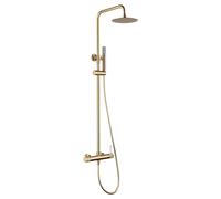 MICE BDD038/OC Barre de mitigeur extensible de 82 cm à 115 cm en acier inoxydable Colonne monocommande avec arroseur, poignée de douchette Or brossé