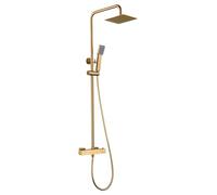 MICE BTAR025/OC Ensemble barre de douche thermostatique robinetterie de salle de bain Colonne de douche pour eau chaude et froide Or brossé