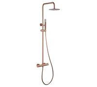 MICE BTG053/ORC Barre de douche thermostatique en acier inoxydable avec pommeau de douche, poignée et support Or rose brossé