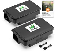 Mice&Co x2 Boîtes à Appât Pro Inviolable, Piège à Rats et Souris Efficace | Station d'Appât Sécurisée Enfants & Animaux, Poste d'Appâtage Rongeurs, Double Entrée, Appât Non Inclus
