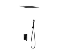 MICE COLLECTION Kit de douche encastrable plafond noir mat MONOMANDO avec tuyau Volga Imex GET015/NG