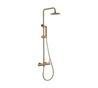 MICE - Colonne de douche avec levier unique intégré en acier inoxydable - Pulvérisateur extra plat - Robinetterie de salle de bain doré brossé