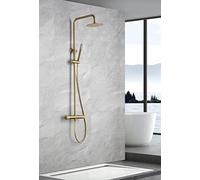 Mice - Ensemble Colonne de Bain et Douche - Pommeau de Douche Robinetterie Thermostatique - Série Line Oro Brossé - Thermostatique - BTD038/OC