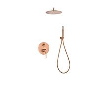MICE - Ensemble de douche encastré plafond - Kit mitigeur de douche pour salle de bain à 2 voies - robinetterie salle de bain or rose brossé - douche encastrée plafond mitigeur